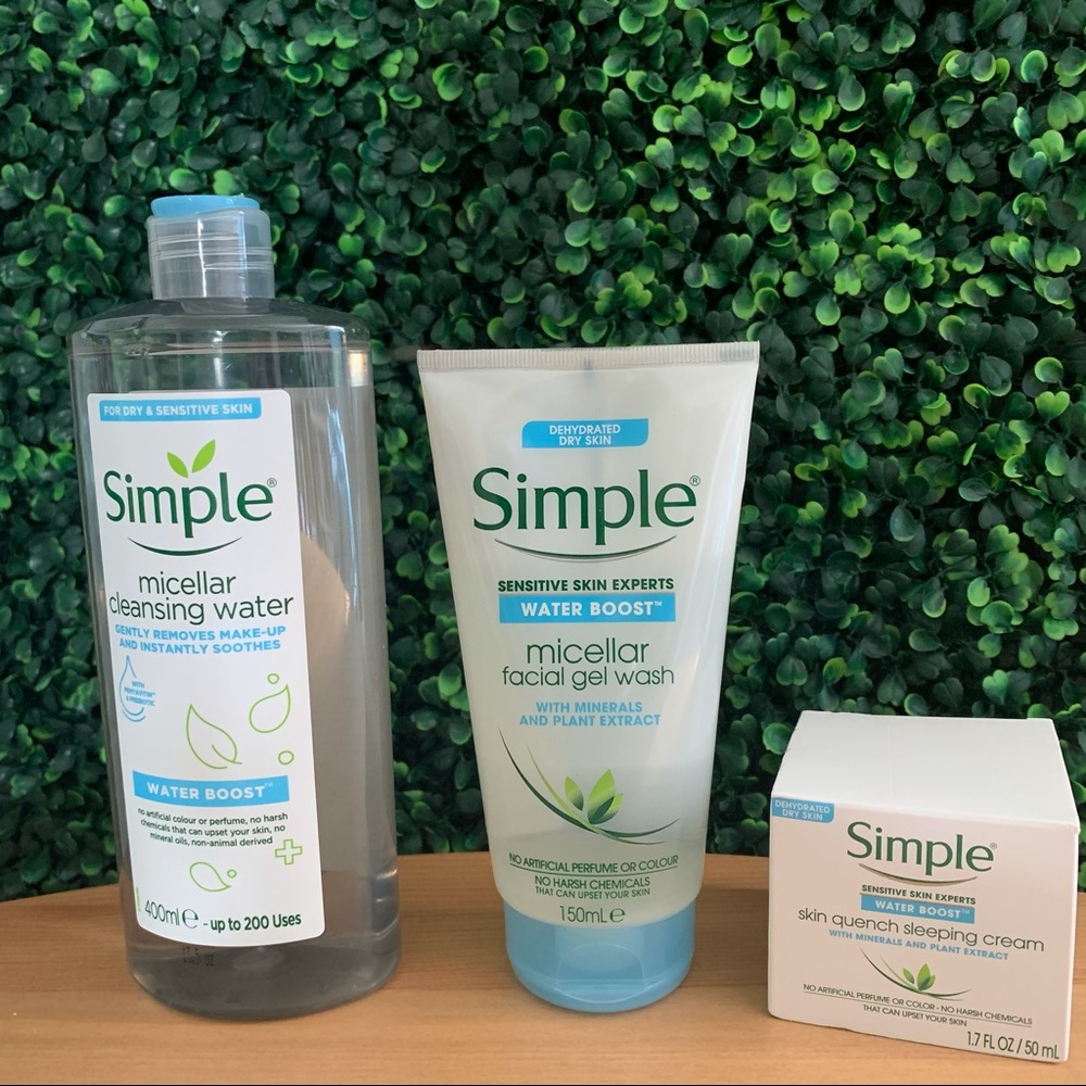 COPY - SIMPLE Skincare trio bundle for dehydrated, dry & sensitive skin.